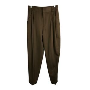 Ellen Tracy Trouser Womens Sz 10 Dark Brown 100% Wool Classic Vintage